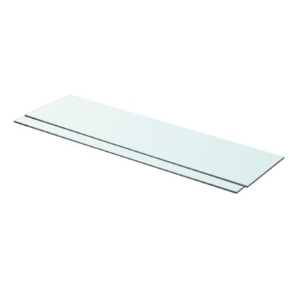 Rafturi, 2 buc., 80 x 20 cm, panouri sticlă transparentă GartenMobel Dekor
