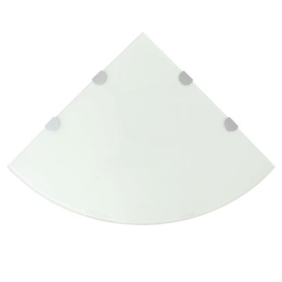 Rafturi de colț cu suporturi crom 2 buc. alb 45x45 cm sticlă GartenMobel Dekor