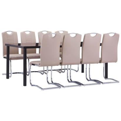 Set mobilier de bucătărie 9 piese cappuccino piele ecologică GartenMobel Dekor