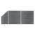 Set panouri gard, 2 pătrate + 1 oblic, gri, 446 x 186 cm, WPC GartenMobel Dekor
