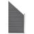 Set panouri gard, 2 pătrate + 1 oblic, gri, 446 x 186 cm, WPC GartenMobel Dekor