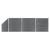 Set panouri gard, 3 pătrate + 1 oblic, gri, 619x186 cm, WPC GartenMobel Dekor