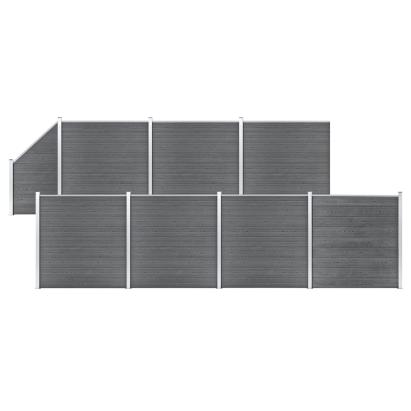 Set panouri gard, 7 pătrate + 1 oblic, gri, 1311x186 cm, WPC GartenMobel Dekor
