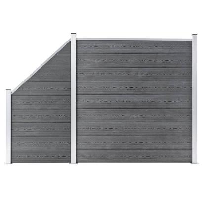 Set panouri gard, 1 pătrat + 1 oblic, gri, 273x186 cm, WPC GartenMobel Dekor