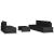 Set mobilier de grădină, 6 piese, negru, poliratan GartenMobel Dekor