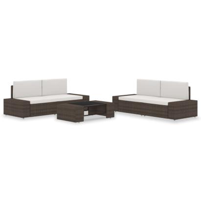 Set mobilier de grădină, 5 piese, maro, poliratan GartenMobel Dekor