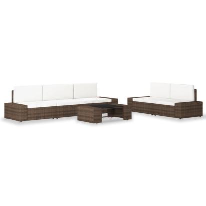Set mobilier de grădină, 6 piese, maro, poliratan GartenMobel Dekor