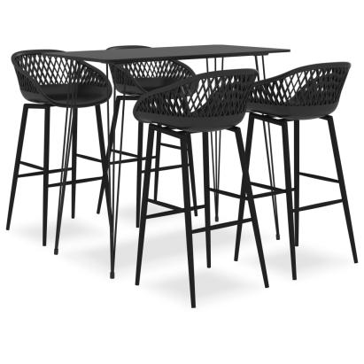 Set mobilier de bar, 5 piese, negru GartenMobel Dekor