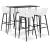 Set mobilier de bar, 5 piese, negru și alb GartenMobel Dekor