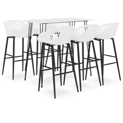 Set mobilier de bar, 7 piese, alb GartenMobel Dekor