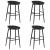 Set mobilier de bar, 5 piese, alb și negru GartenMobel Dekor