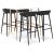Set mobilier de bar, 5 piese, alb și negru GartenMobel Dekor