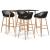 Set mobilier de bar, 5 piese, negru GartenMobel Dekor