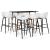 Set mobilier de bar, 7 piese, negru și alb GartenMobel Dekor