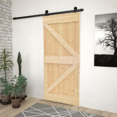 Ușă glisantă cu set feronerie, 80x210 cm, lemn masiv de pin GartenMobel Dekor