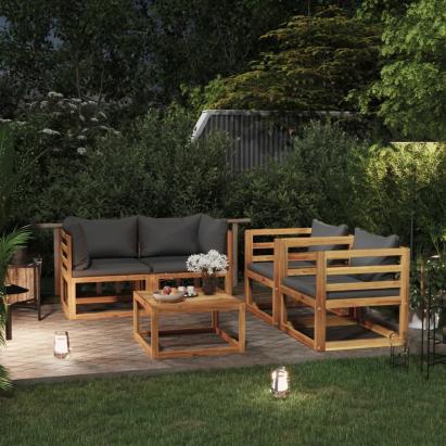 Set mobilier de grădină cu perne, 5 piese, lemn masiv acacia GartenMobel Dekor