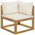 Set mobilier grădină cu perne, 5 piese, crem, lemn masiv acacia GartenMobel Dekor