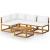 Set mobilier grădină cu perne, 5 piese, crem, lemn masiv acacia GartenMobel Dekor