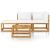 Set mobilier grădină cu perne, 4 piese, crem, lemn masiv acacia GartenMobel Dekor
