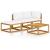 Set mobilier grădină cu perne, 4 piese, crem, lemn masiv acacia GartenMobel Dekor