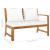 Set mobilier de grădină cu perne crem, 4 piese, lemn de acacia GartenMobel Dekor
