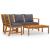 Set mobilier de grădină cu perne, 4 piese, lemn masiv de acacia GartenMobel Dekor
