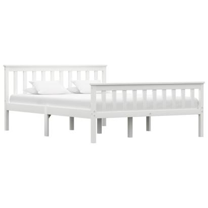 Cadru de pat, alb, 140 x 200 cm, lemn de pin masiv  GartenMobel Dekor