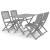 Set mobilier de grădină, 5 piese, gri, lemn masiv de acacia GartenMobel Dekor