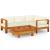 Set mobilier grădină perne alb crem, 5 piese, lemn masiv acacia GartenMobel Dekor