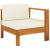 Set mobilier grădină perne alb/crem, 6 piese, lemn masiv acacia GartenMobel Dekor