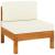 Set mobilier grădină perne alb/crem, 6 piese, lemn masiv acacia GartenMobel Dekor
