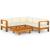 Set mobilier grădină perne alb/crem, 6 piese, lemn masiv acacia GartenMobel Dekor