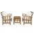 Set mobilier grădină cu perne, 3 piese, lemn masiv de acacia GartenMobel Dekor