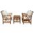 Set mobilier de grădină cu perne, 4 piese, lemn masiv de acacia GartenMobel Dekor
