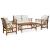 Set mobilier de grădină cu perne, 4 piese, lemn masiv de acacia GartenMobel Dekor
