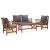 Set mobilier de grădină cu perne, 4 piese, lemn masiv de acacia GartenMobel Dekor