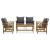 Set mobilier de grădină cu perne, 5 piese, lemn masiv de acacia GartenMobel Dekor