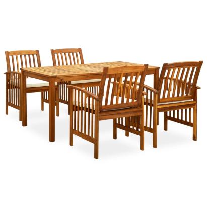 Set mobilier de grădină cu perne, 5 piese, lemn masiv acacia GartenMobel Dekor