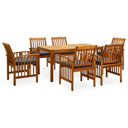 Set mobilier de grădină cu perne, 7 piese, lemn masiv acacia GartenMobel Dekor