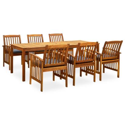 Set mobilier de grădină cu perne, 7 piese, lemn masiv acacia GartenMobel Dekor