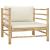 Set mobilier de grădină cu perne alb crem, 6 piese, bambus GartenMobel Dekor