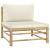 Set mobilier de grădină cu perne alb crem, 6 piese, bambus GartenMobel Dekor