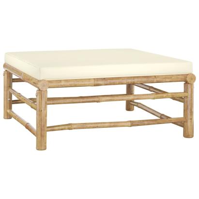 Set mobilier de grădină cu perne alb crem, 6 piese, bambus GartenMobel Dekor
