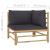 Set mobilier de grădină cu perne gri închis, 2 piese, bambus GartenMobel Dekor