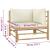 Set mobilier de grădină, cu perne alb crem, 4 piese, bambus GartenMobel Dekor