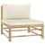 Set mobilier de grădină cu perne alb crem, 6 piese, bambus GartenMobel Dekor