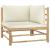Set mobilier de grădină cu perne alb crem, 6 piese, bambus GartenMobel Dekor