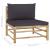 Set mobilier de grădină cu perne gri închis, 6 piese, bambus GartenMobel Dekor