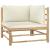 Set mobilier de grădină, cu perne alb crem, 9 piese, bambus GartenMobel Dekor