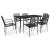 Set mobilier de grădină, 7 piese, negru, frânghie bumbac & oțel GartenMobel Dekor